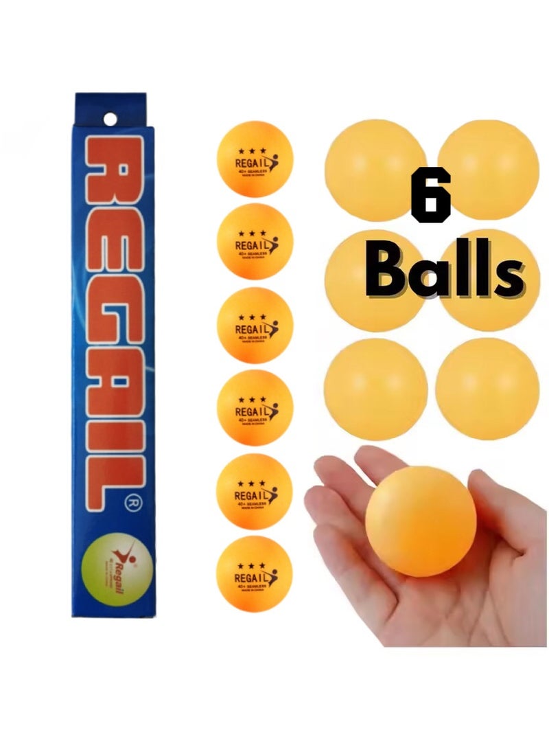 REGAIL Professional ABS Table Tennis Balls 6-Pack | Tournament-Grade Bounce & Wind-Resistant Design | Indoor/Outdoor Dual Use | Portable Divided Container | For Solo Practice or Travel Backups - Image 1