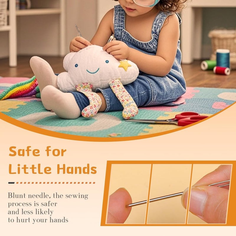 GEMSY 15 قطعة إبر عميقة ذات عيون كبيرة بأحجام متعددة، إبر من الفولاذ المقاوم للصدأ مع خيط إبرة، إبرة تزيين للخياطة والكروشيه والحياكة والتطريز - Image 2