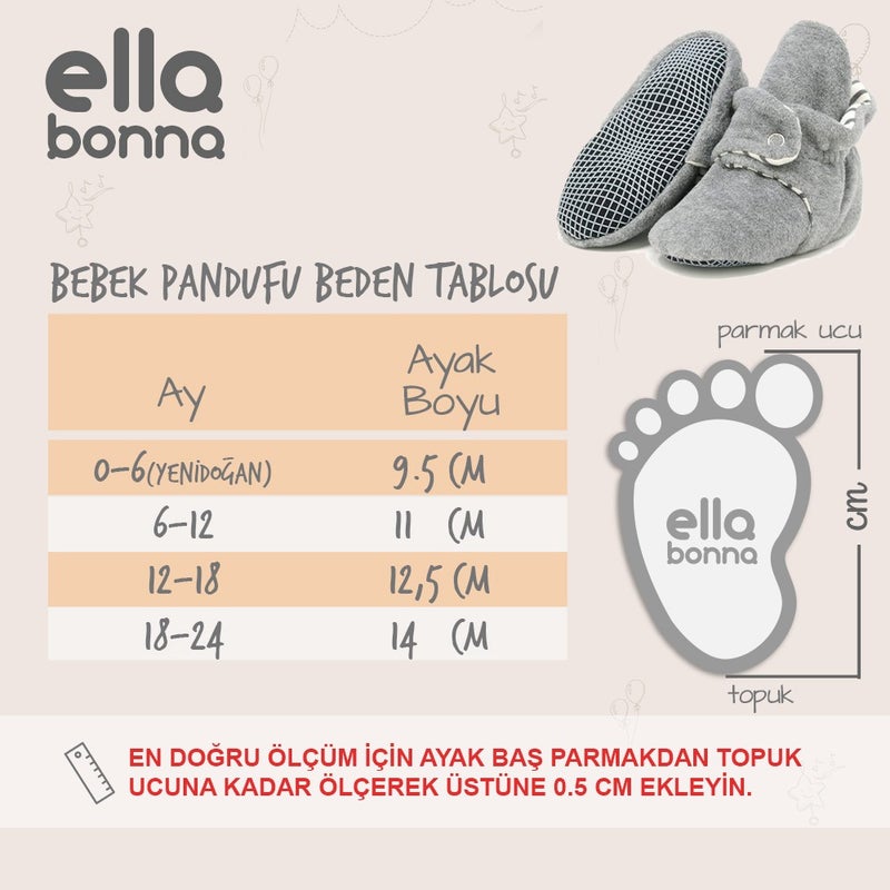 Ella Bonna Non-Slip Sole Booties for Girls and Boys Baby Slippers Home Boots  - Image 2