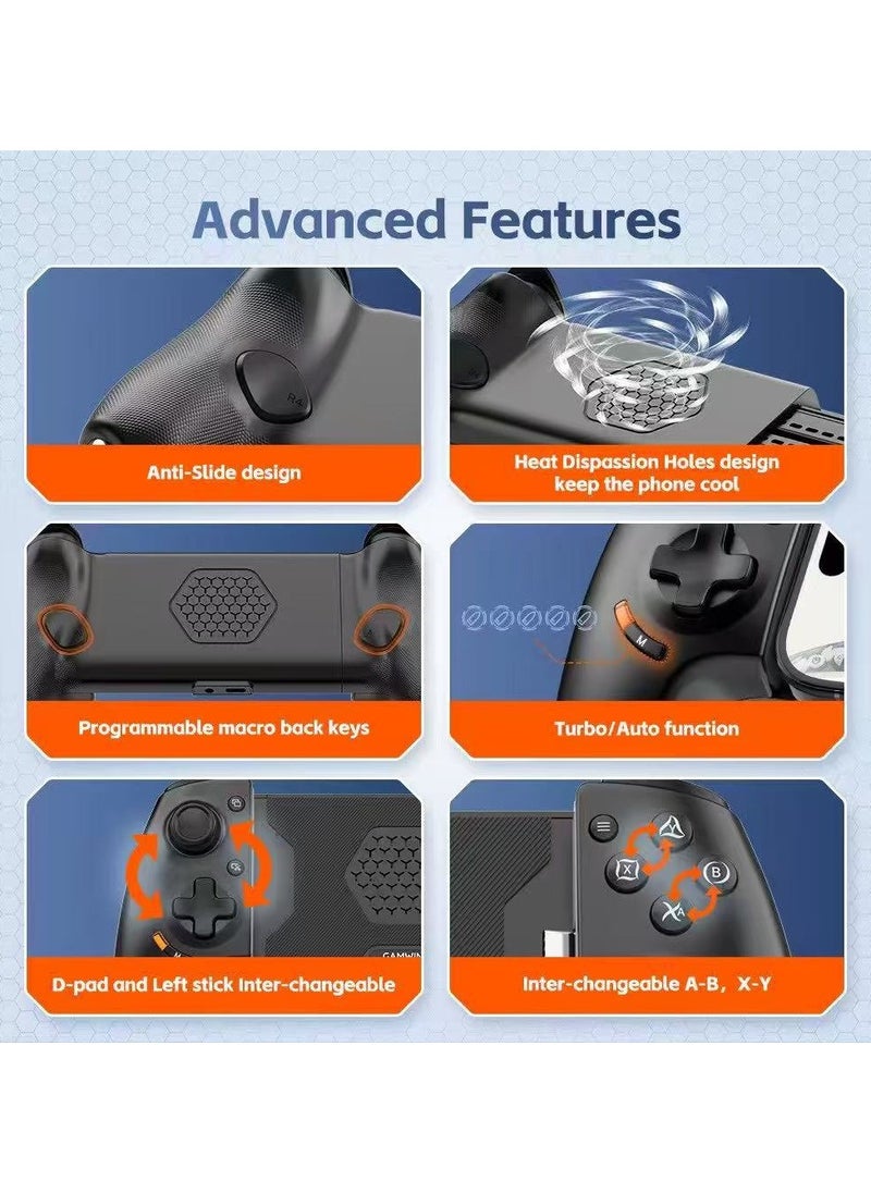 General - Classic Wireless Gamepad Gamwing Aobing Max Bluetooth Gaming Controller Compatible with Android iOS PC Switch Steam Xbox PS with Hall Joysticks Hall Trigger Turbo Black - Image 1