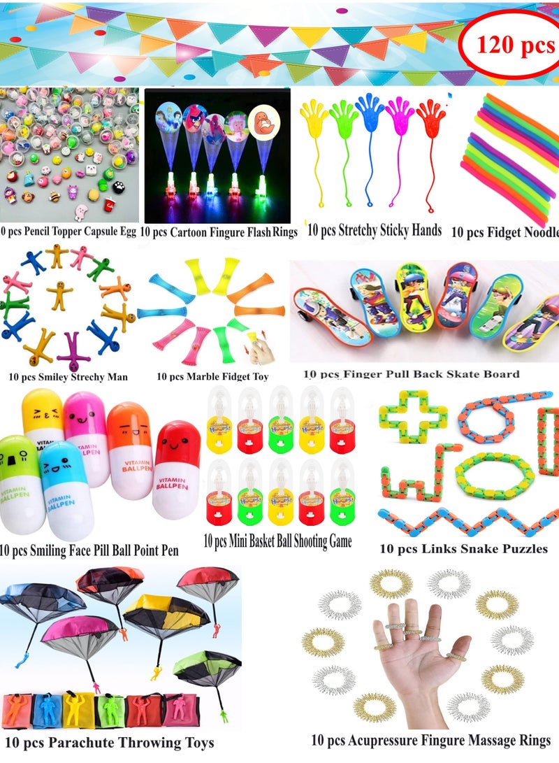 JOLLITY LLC 120 PCS Party Favors for Kids Bulk Toys for Classroom Rewards Carnival Prizes Birthday Party Pinata Stuffers Goodie Bag Filler Treasure Box Return gifts for Boys and Girls - Image 1