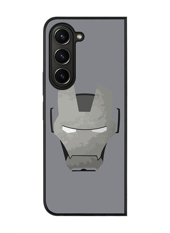 Stylizedd Rugged Black edge case for Samsung Galaxy Z Fold5, Slim fit Soft Case Flexible Rubber Edges Anti Drop TPU Gel Thin Cover -  Stoned Iron Man - Image 1