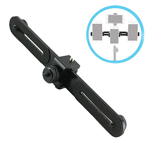 Walway Straight Triple Head Bracket Tripod Mount for 1/4 inches Screw DSLR Camera LED Light Flash Light Microphone and More, with Hot Shoe Socket - Image 2