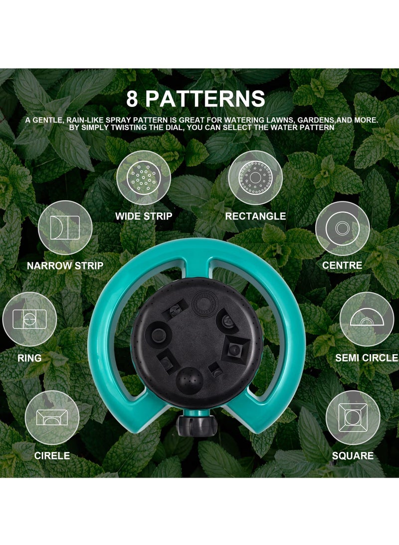 NIBEMINENT Lawn Sprinkler, Water Sprinkler for Lawn, Sprinklers Yard, 8-Pattern Turret Small Areas, Multipurpose Yard Grass Irrigation  - Image 2