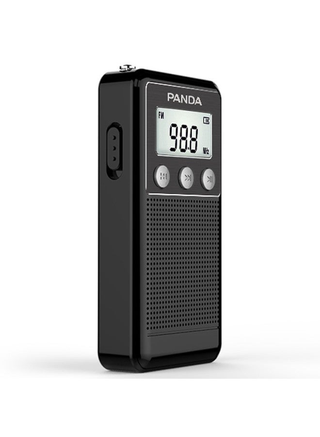 Panda Full Band Radio, Elderly-friendly, Mini Portable Radio With Card Slot, Rechargeable Semiconductor Speaker (black) - Image 4