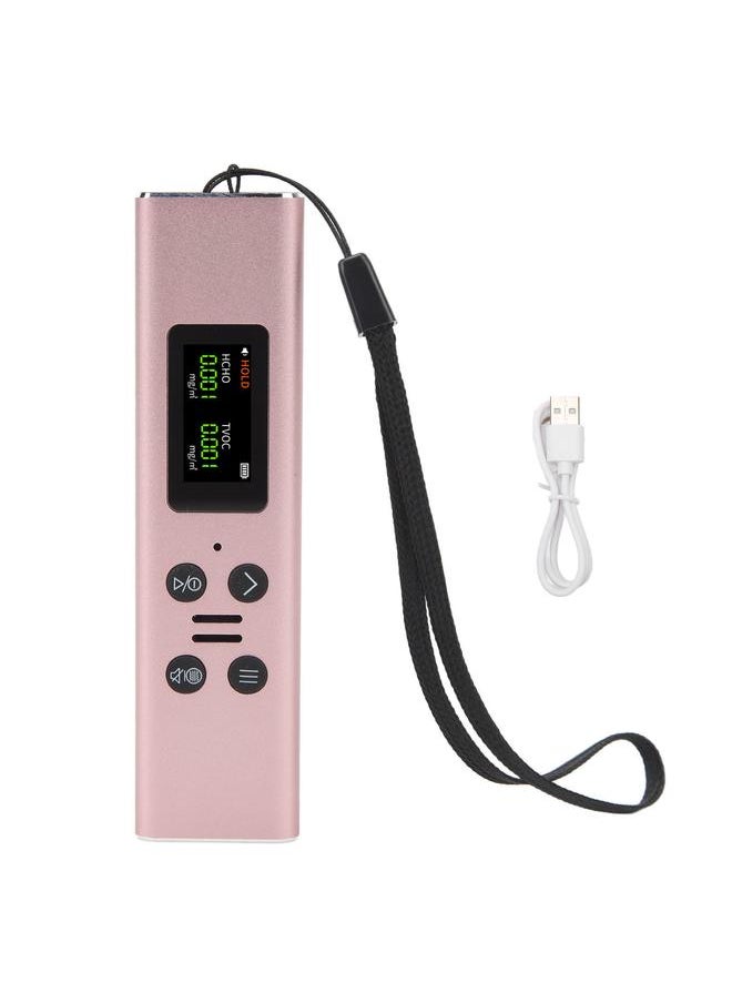 Thoraya Portable Air Quality Detector Highly Accurate Home Portable HCHO Detector Handheld Air Quality Detector Rose Gold  - Image 1
