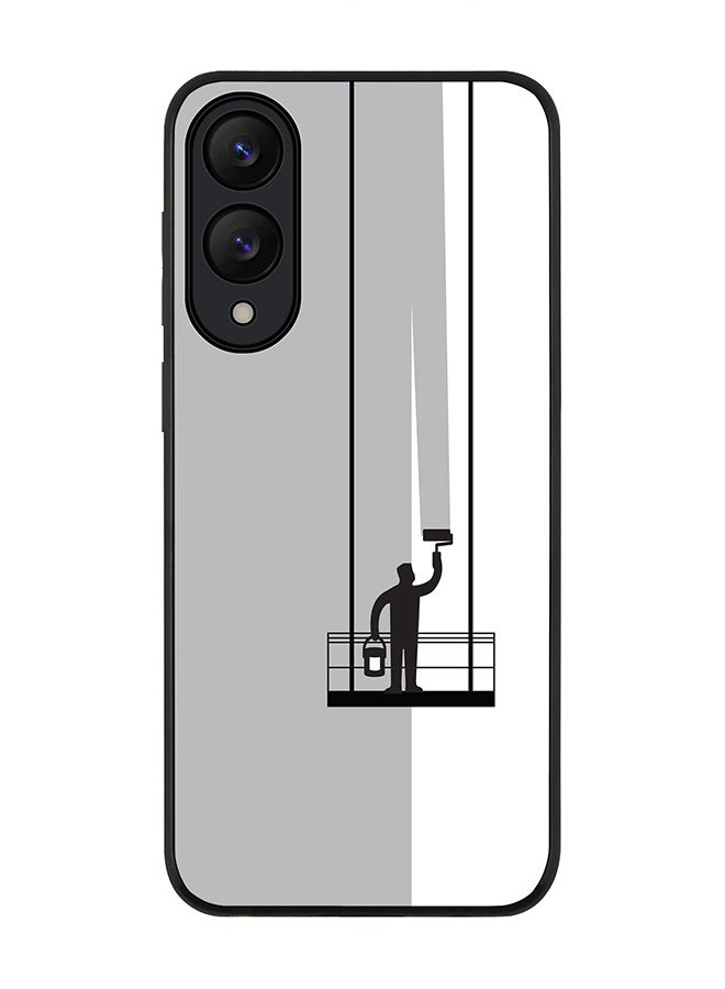 Stylizedd For Samsung Galaxy S25 Edge Case,Slim fit Camera Protection, Shockproof Thin Phone cover  - Paint Hanger (Grey)