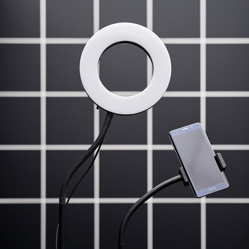 Baitique LED Ring Light with Adjustable Phone Holder, Black - Image 3