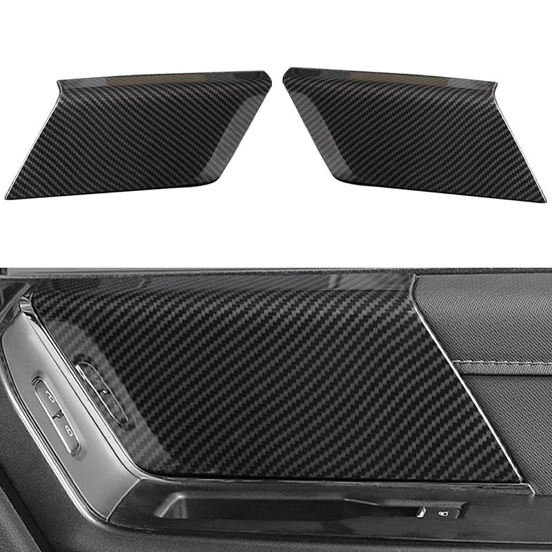 Keptrim for Ford F150 20212024 Front Door Panel Handles Cover Trims Interior Accessories ABS Carbon Fiber 2pcs