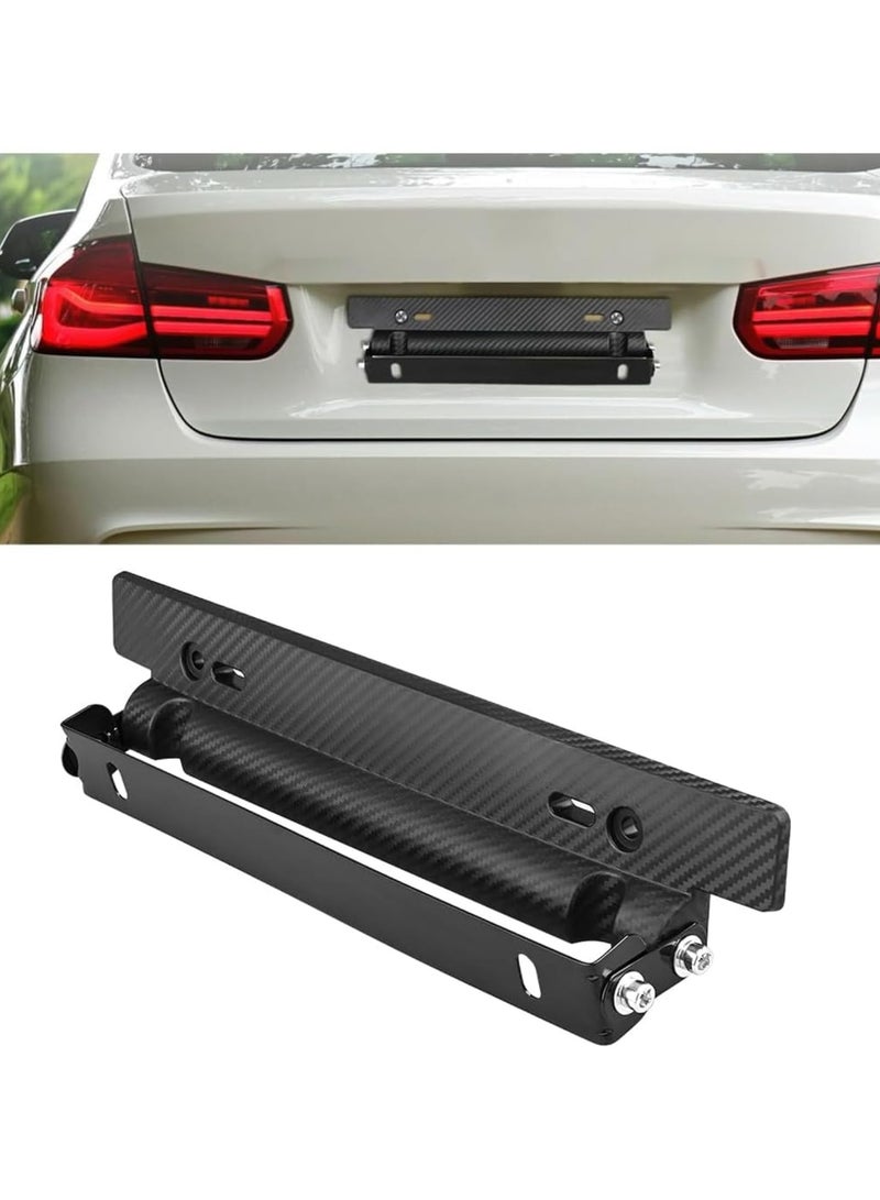 CMGTYYD Carbon Fiber License Plate Frame, Black Car Tag Holder with Rust-Proof Hardware, Premium Auto License Plate Protector, Front License Plate Cover for Most Vehicles - Image 1