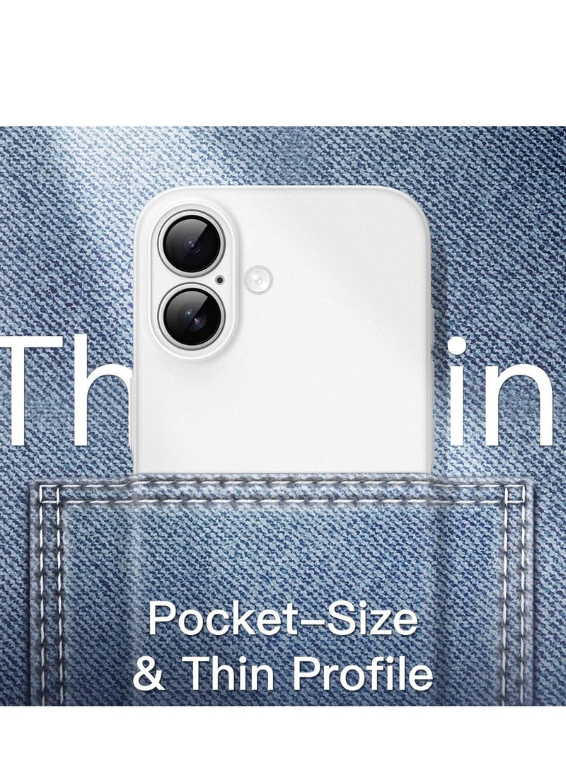 JAJEEK Ultra Slim Matte White Case for iPhone 16 (6.1 Inch) – Lightweight, Minimalist Design with Full Camera Lens Protection - Image 5