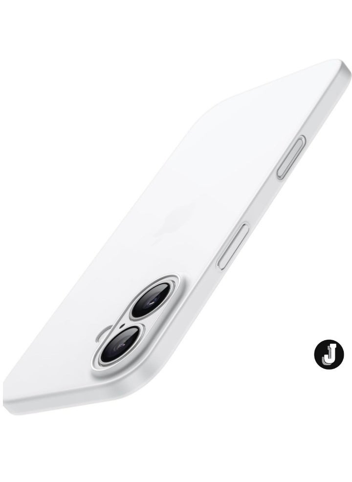 JAJEEK Ultra Slim Matte White Case for iPhone 16 (6.1 Inch) – Lightweight, Minimalist Design with Full Camera Lens Protection - Image 1