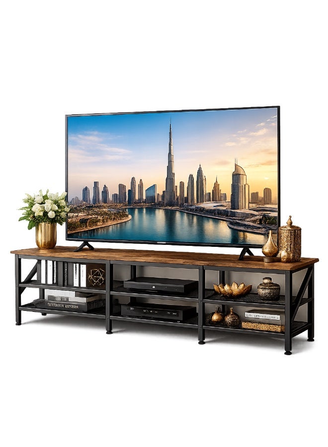 BrandTech Premium Modern TV Stand for 32-75 Inch TVs, Rustic Wooden Entertainment Center with 3-Tier Open Storage, Heavy-Duty Metal Frame, Media Console Table, 160 × 40 × 50 cm60 × 40 × 50 cm)  Option 3 - Image 1
