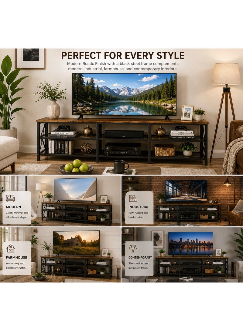 BrandTech Premium Modern TV Stand for 32-75 Inch TVs, Rustic Wooden Entertainment Center with 3-Tier Open Storage, Heavy-Duty Metal Frame, Media Console Table, 160 × 40 × 50 cm60 × 40 × 50 cm)  Option 3 - Image 5