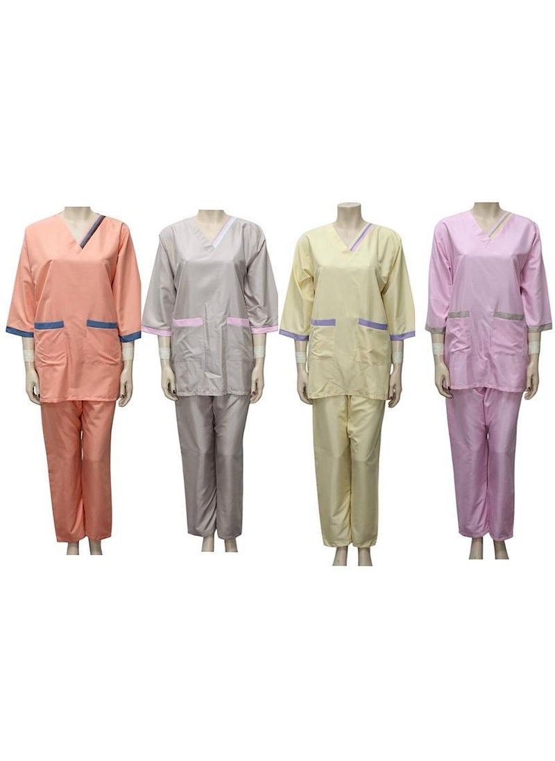 1home - Housemaid Uniform Maid Nanny Scrub Suit 4 piece set - Image 1