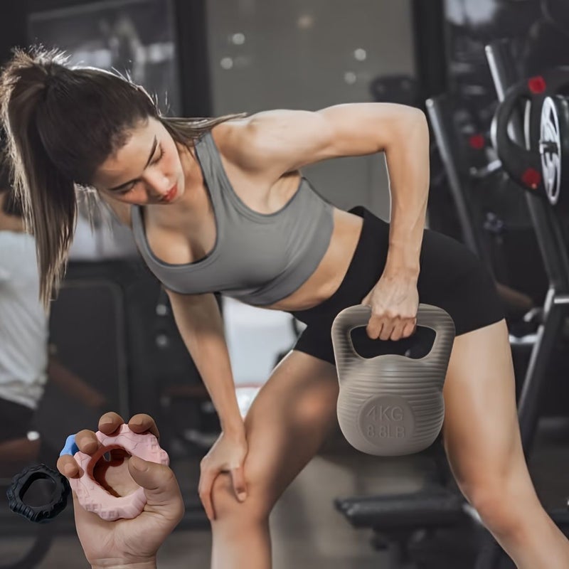 Pink Home Gym Fitness Set 8.82 Lb Water Filled Kettlebell 2 Grip Rings Adjustable Resistance Bands With 3 Training Levels For Indoor Exercise - Image 5