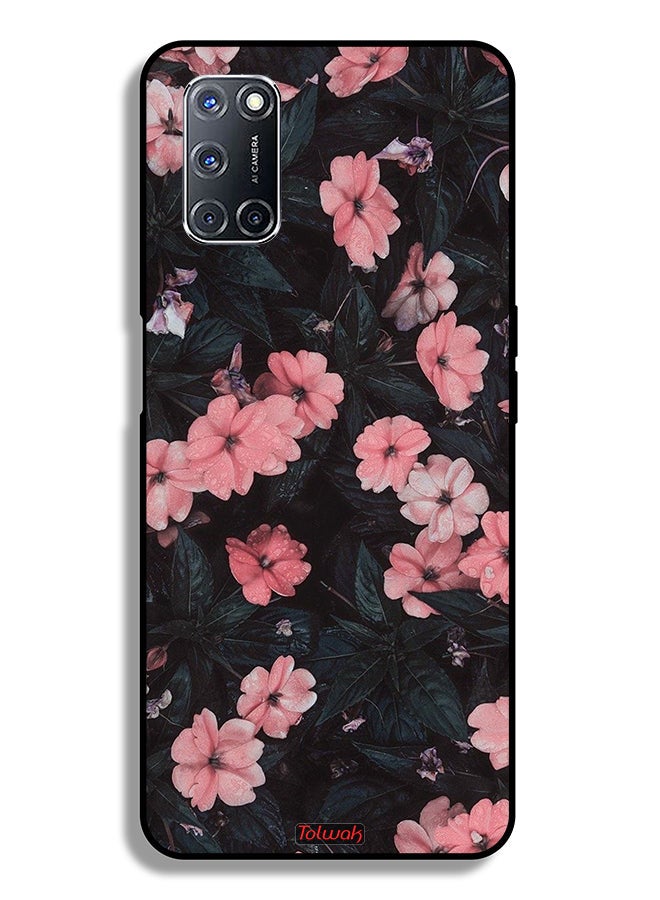 Tolwak Oppo A52 Protective Case Cover Peach Small Roses - Image 1