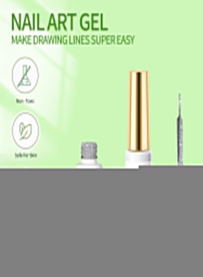 SULLMAR Nail Gel Polish Liner Summer Color Green Blue Gel Polish Developing Adhesive, Quick Drying and Bright Color DIY Painting Draw for Natural Nails, Fake Nail Tips for Home DIY - Image 3
