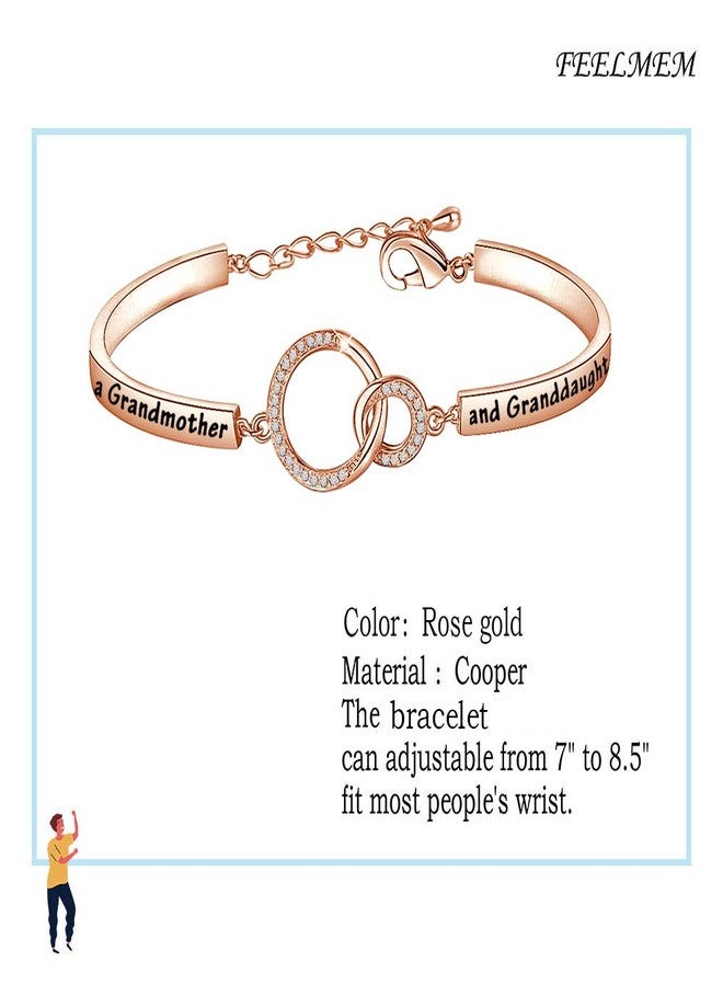 FEELMEM Family Jewelry Grandma Bracelet The Love Between Grandmother and Granddaughter is Forever Bracelet Nana Gifts (grandmother-Rose gold) - Image 5