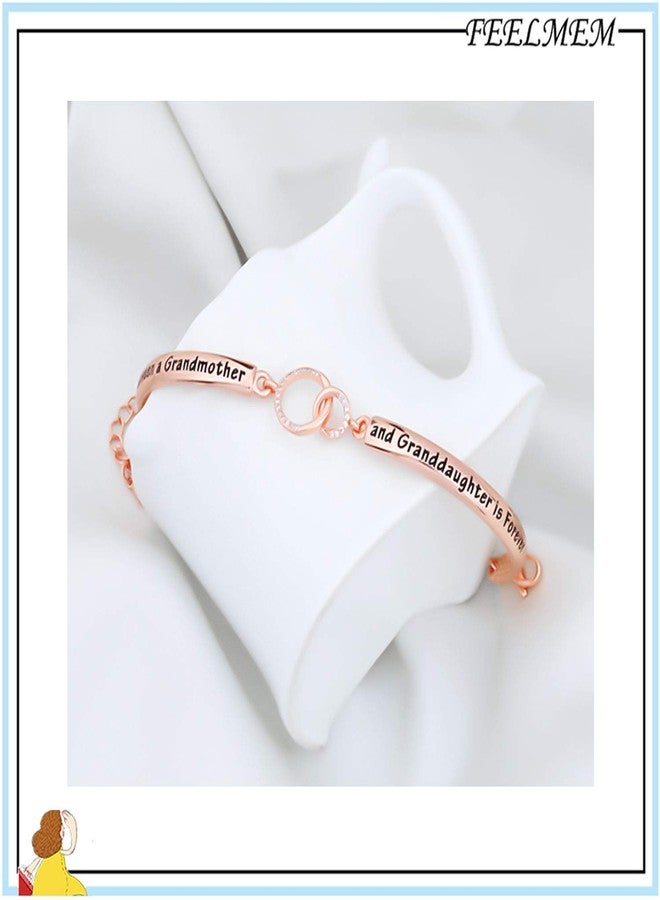 FEELMEM Family Jewelry Grandma Bracelet The Love Between Grandmother and Granddaughter is Forever Bracelet Nana Gifts (grandmother-Rose gold) - Image 3