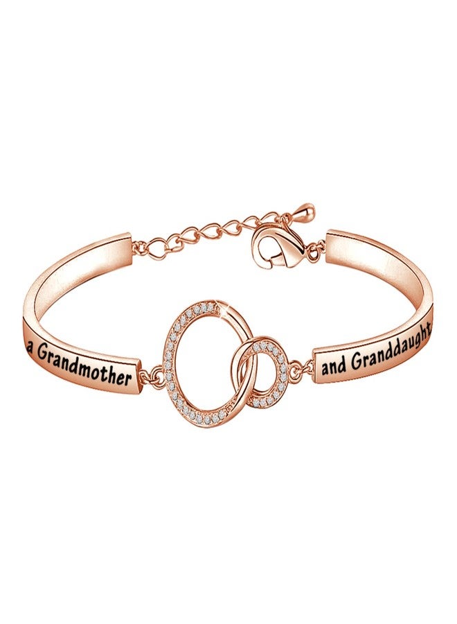FEELMEM Family Jewelry Grandma Bracelet The Love Between Grandmother and Granddaughter is Forever Bracelet Nana Gifts (grandmother-Rose gold) - Image 4