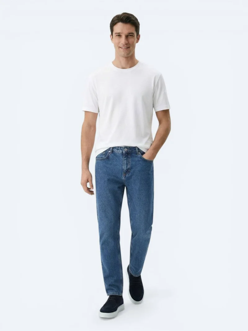 Kip White Plain Cotton Blended T-Shirt
