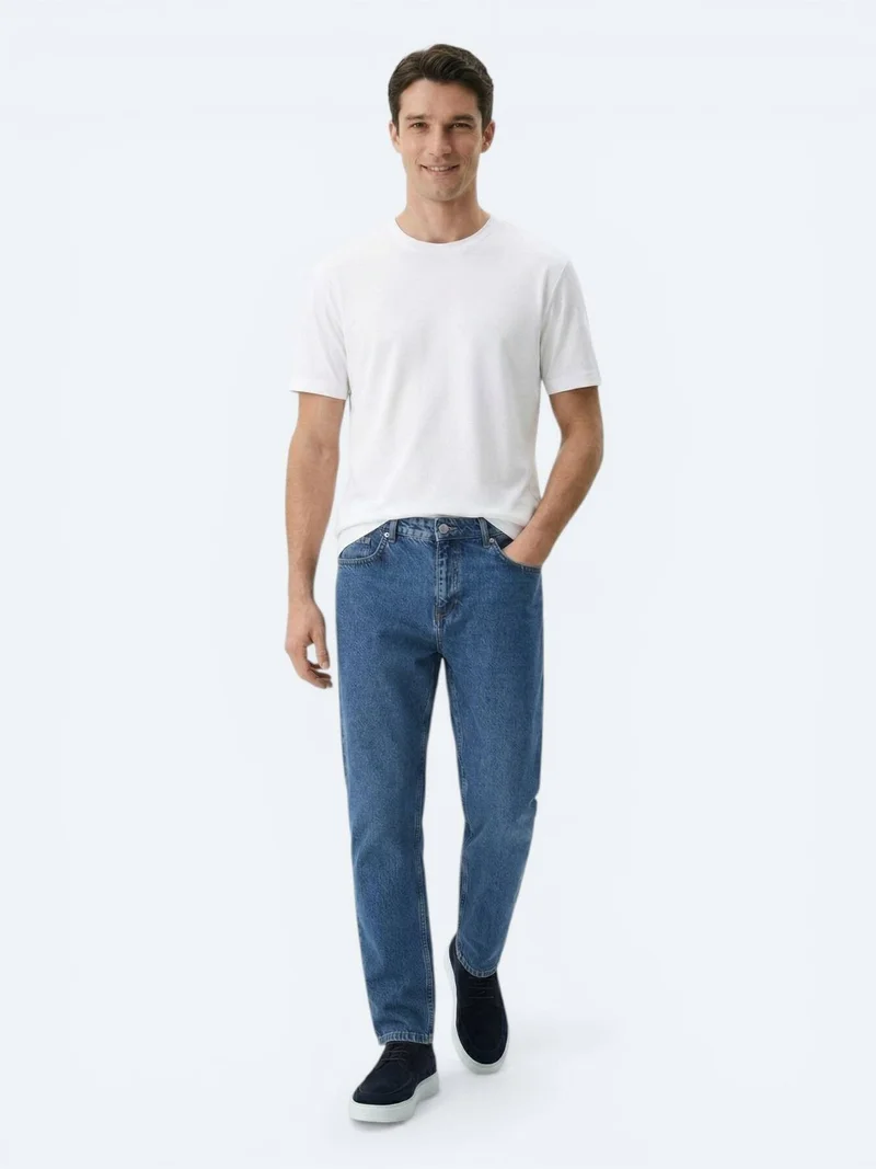 Kip White Plain Cotton Blended T-Shirt