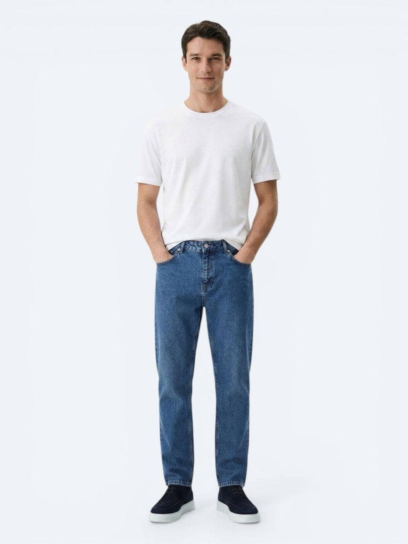 Kip White Plain Cotton Blended T-Shirt - Image 4