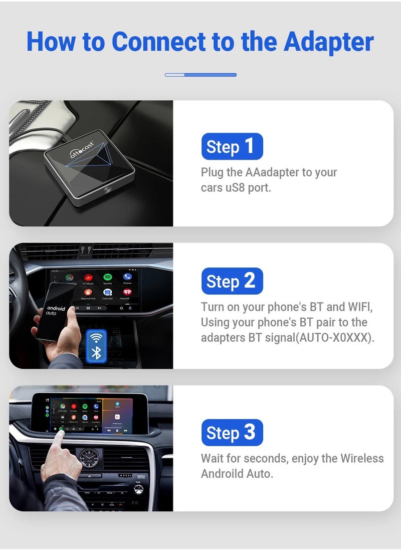 Ottocast - OTTOCAST A2Air PRO Wired To Wireless Android Auto Adapter Android Car Accessories Bluetooth Upgrade Dongle for Nissan VW Ford - Image 1