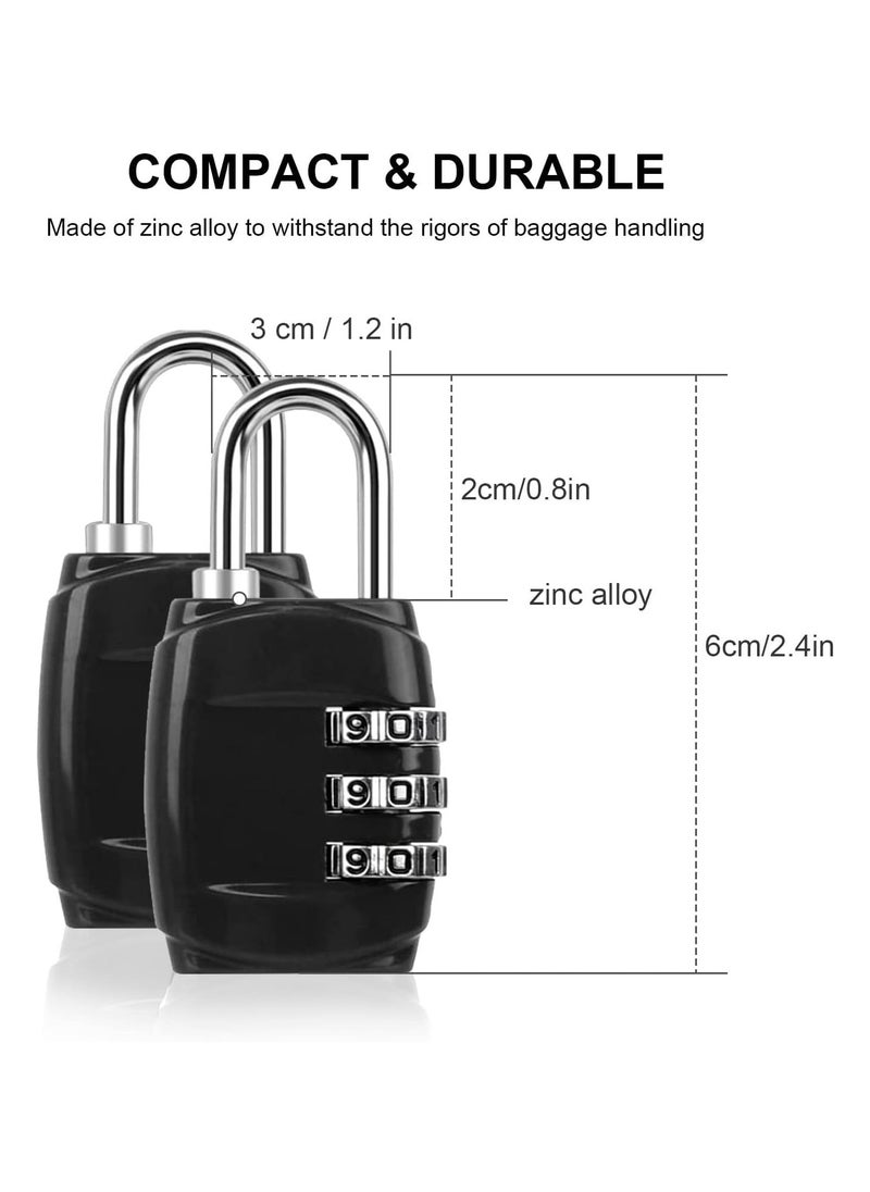 Generic 4 Pcs Luggage Locks Combination Padlocks, 3 Digit Combination Padlock Codes with Alloy Body Mini Small Combination Lock Trolley Luggage Padlock Gym Lockers Travel Bag Suit Case Bike Locks  - Image 2
