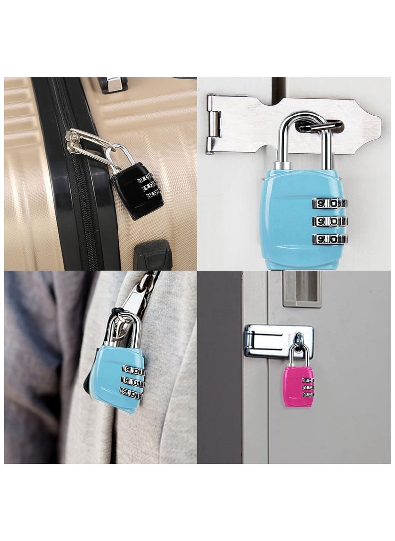 Generic 4 Pcs Luggage Locks Combination Padlocks, 3 Digit Combination Padlock Codes with Alloy Body Mini Small Combination Lock Trolley Luggage Padlock Gym Lockers Travel Bag Suit Case Bike Locks  - Image 5