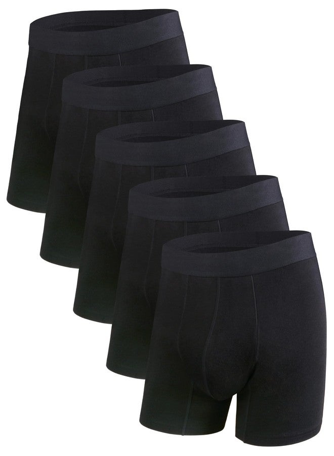 AIRCUTE Washable Incontinence Underwear for Men Leak Proof Absorbent Protective Bladder Control Boxer Briefs 63.5 ML 5 Pack (Large, 5 Black - Image 1
