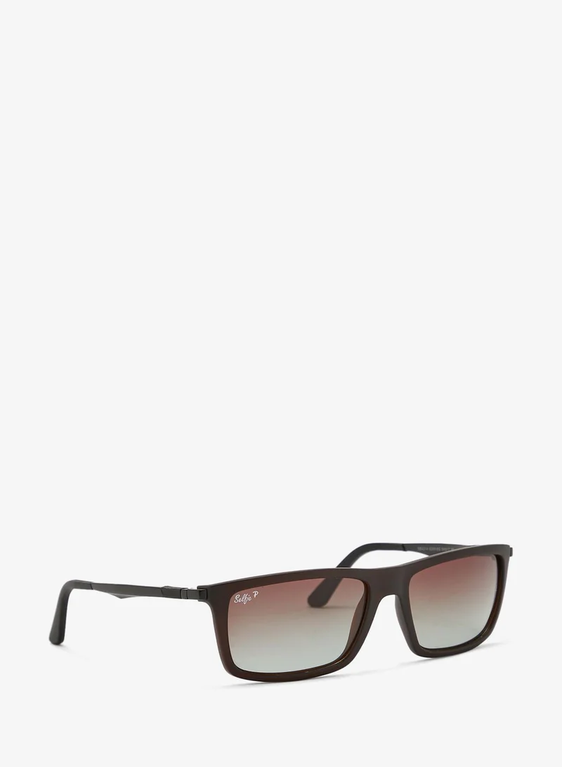 selfie Selfie Polarized Black Rectangular Sunglasses, SE4214-005