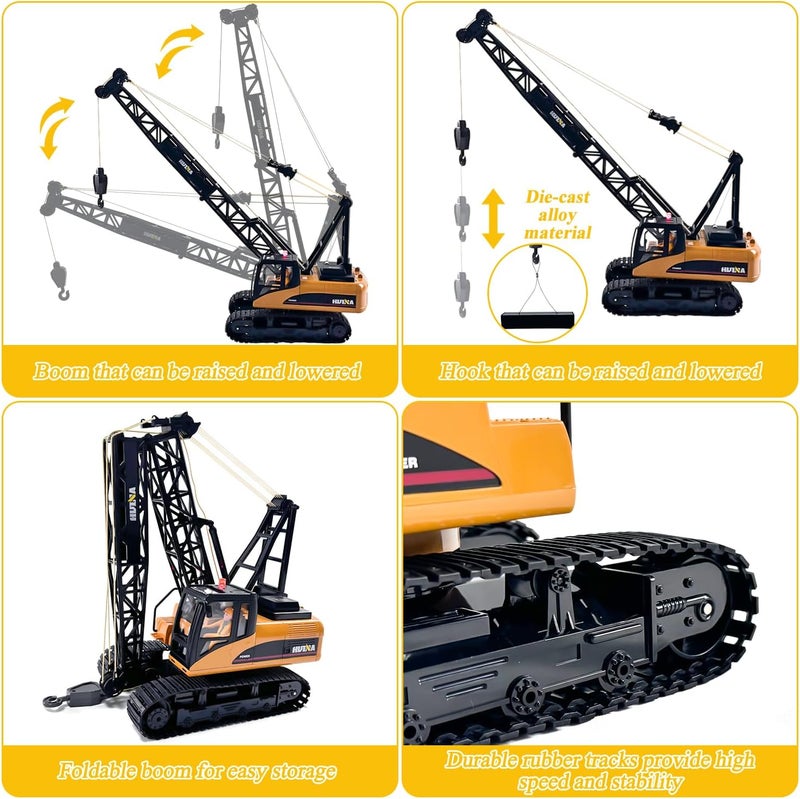 Fistone 1/14 RC Truck Crawler Tower Crane Hoist Dragline Die-cast Model Lifiting Cable Remote Control Excavator Tractor Digging Engineering Toy Construction Vehicle - Image 4