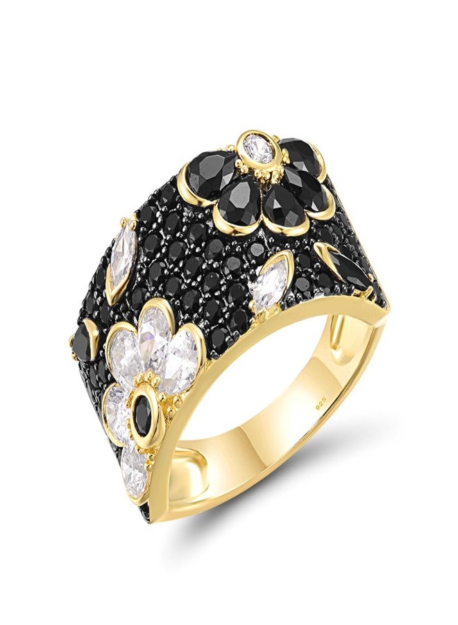 Santuzza 14K Gold Plated Dragonfly Ring Cubic Zirconia 925 Sterling Silver Butterfly Ring, 9, Sterling Silver gemstone, Cubic Zirconia - Image 1