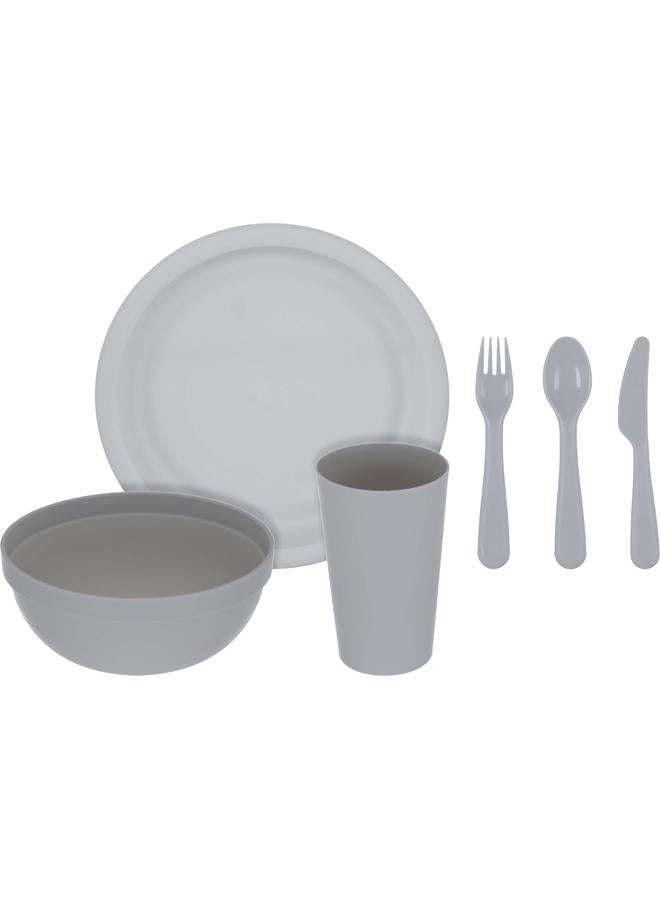 السيف غاليري طقم تقديم بلاستيك للأطفال 18 قطعة أبيض