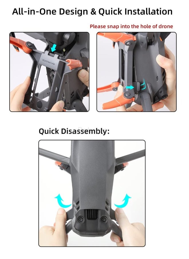 Generic - Extended 38mm Landing Gear for DJI Mavic 3 - Foldable Lifting Stand and Leg Protector for Enhanced Stability and Safety - Essential Drone Accessory - Image 1