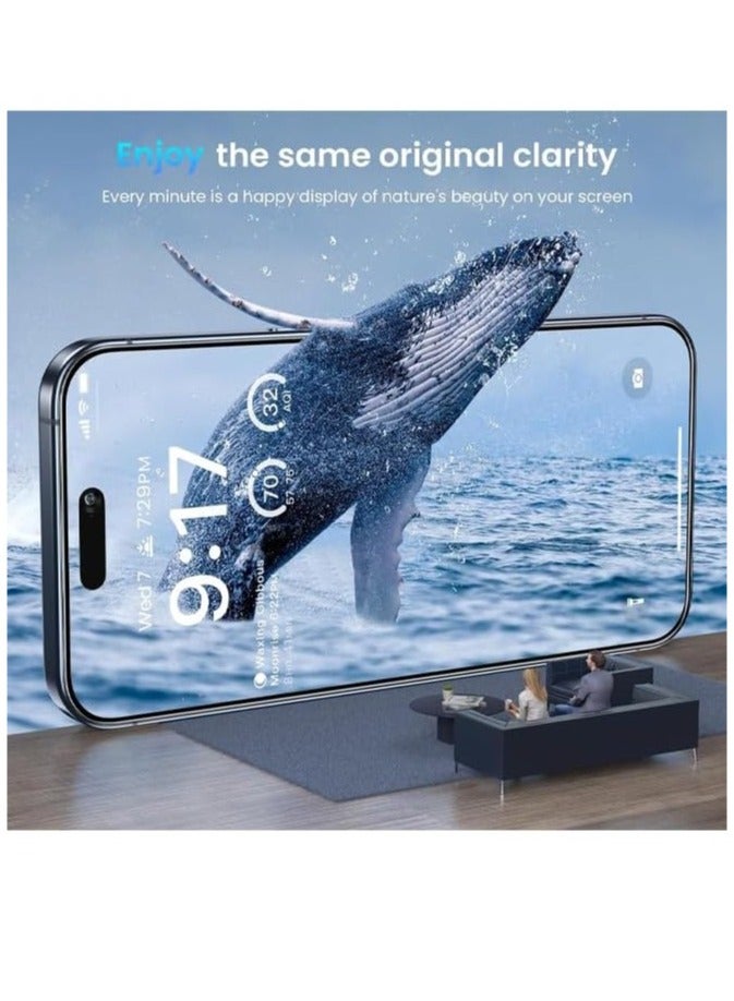ELTRAZONE "iPhone 15 Pro Max Tempered Glass Screen Protectors: 2-Pack, HD Clear, Anti-Scratch, Edge-to-Edge Coverage" - Image 2