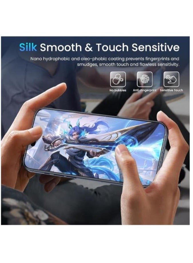 ELTRAZONE "iPhone 15 Pro Max Tempered Glass Screen Protectors: 2-Pack, HD Clear, Anti-Scratch, Edge-to-Edge Coverage" - Image 3