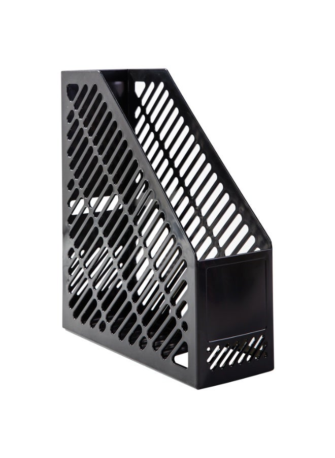 Deli E9841 Magazine Holder 鈥?Black, 259脳90脳295mm, Durable HIPS Material, Index Label for Easy Classification - Image 3