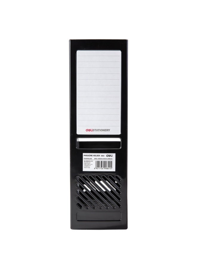 Deli E9841 Magazine Holder 鈥?Black, 259脳90脳295mm, Durable HIPS Material, Index Label for Easy Classification - Image 4