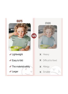 General 3 Pieces Baby Bibs, Silicone Baby Bibs, Washable Toddler Bibs, Soft Feeding Bibs with Food Collector, Suitable for Baby Eating, Travelling, Home  - Image 2