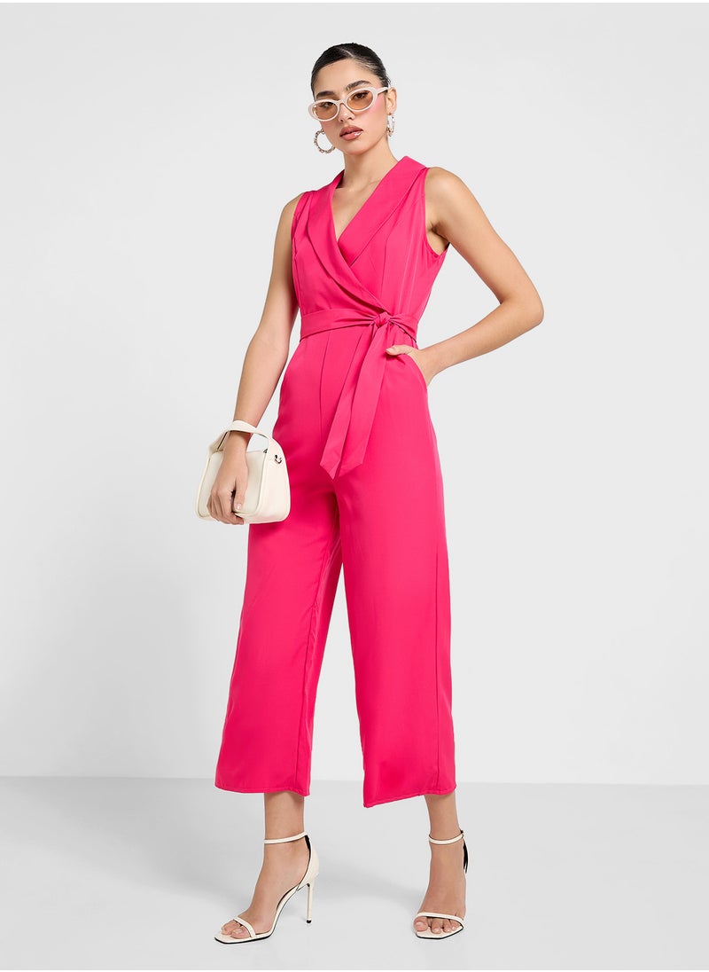 Ginger Vest Suit Belted Wid Eleg Jumpsuit  - Image 4