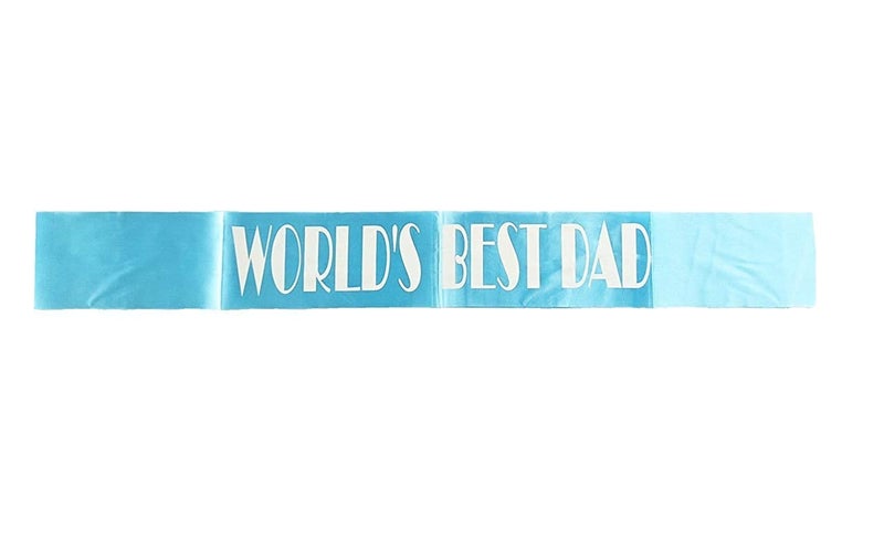 Selibration Selibration World Best Dad Printed Sash Blue for Dads Birthday Anniversary Celebration Fathers Day Special Party and Event Supplies Pack of 1pcs  - Image 1