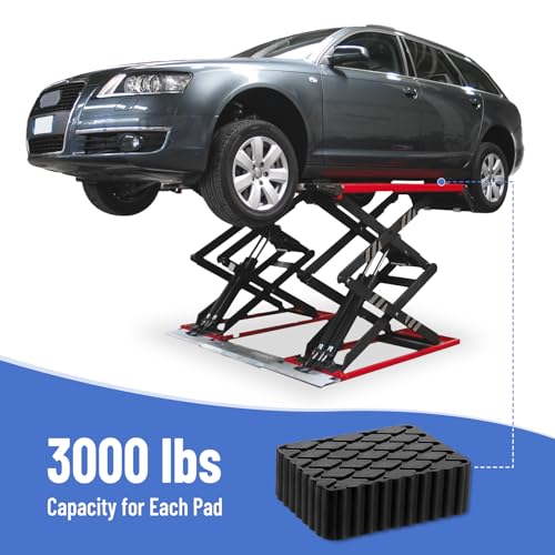 Racewill 4 Pack Solid Rubber Auto Lift Pads, Anti-Skid Lift Block Spacer Pad for Car Lifts, Jacks and Racks, 3000lbs Loading Capacity, 6-1/3" x 4-3/4" x 2" - Image 3