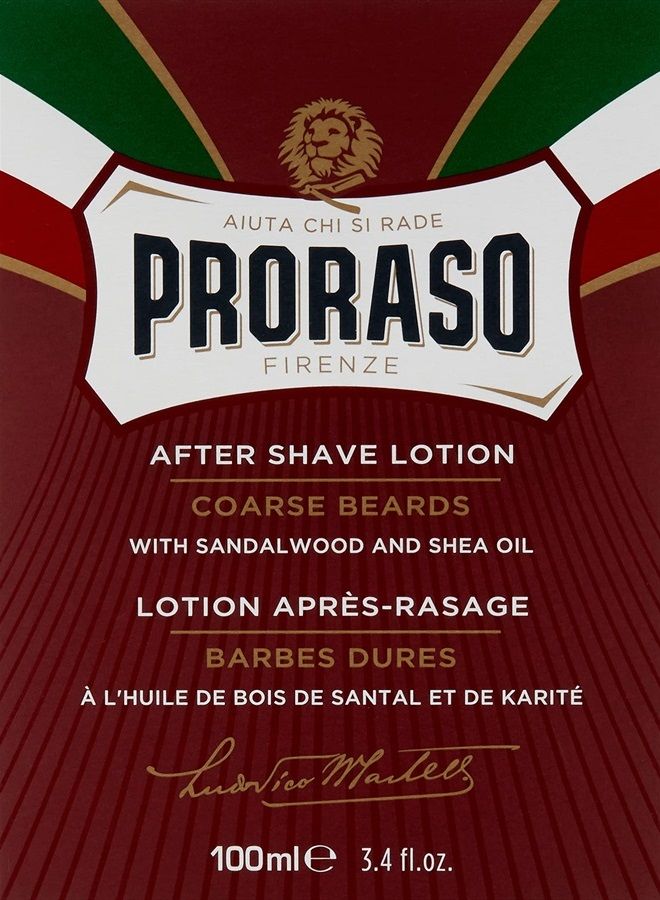 proraso After Shave Lotion, Moisturizing and Nourishing for Coarse Beards with Sandalwood Oil and Shea Butter, 3.4 Fl Oz - Image 2