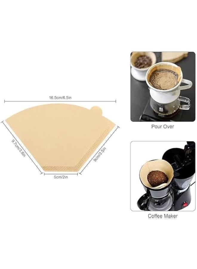 HOOKOR 200 Count V60 Coffee Filter, Disposable Coffee Filters Paper Fit for Drip Coffee Dripper (Natural#2) - Image 2