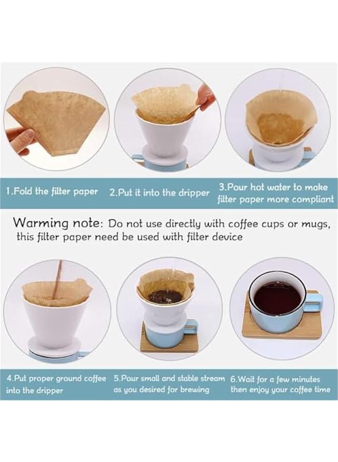 HOOKOR 200 Count V60 Coffee Filter, Disposable Coffee Filters Paper Fit for Drip Coffee Dripper (Natural#2) - Image 3