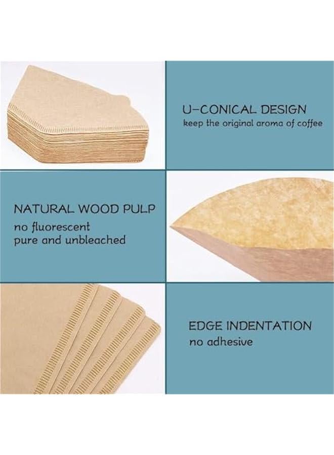 HOOKOR 200 Count V60 Coffee Filter, Disposable Coffee Filters Paper Fit for Drip Coffee Dripper (Natural#2) - Image 4