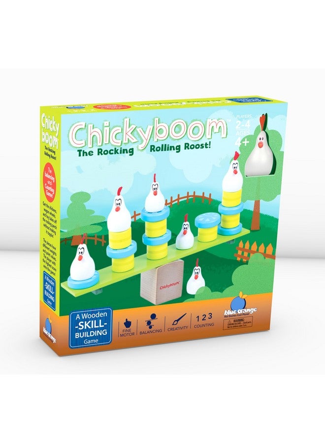 blue orange Tabletop Board Game, All Wooden, for Preschool Kids Adults Family, Award Winning Educational Skill Building, for Ages 4+, Chickyboom by Blue Orange - Image 1